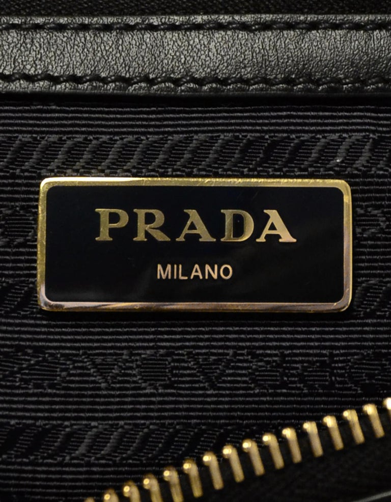 Prada Black Nylon/Leather Zip Top Tote Bag For Sale at 1stDibs