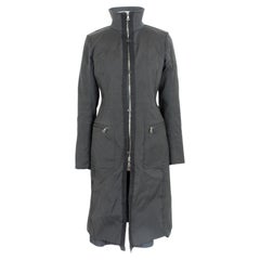 Prada Black Nylon Long Coat 2000s