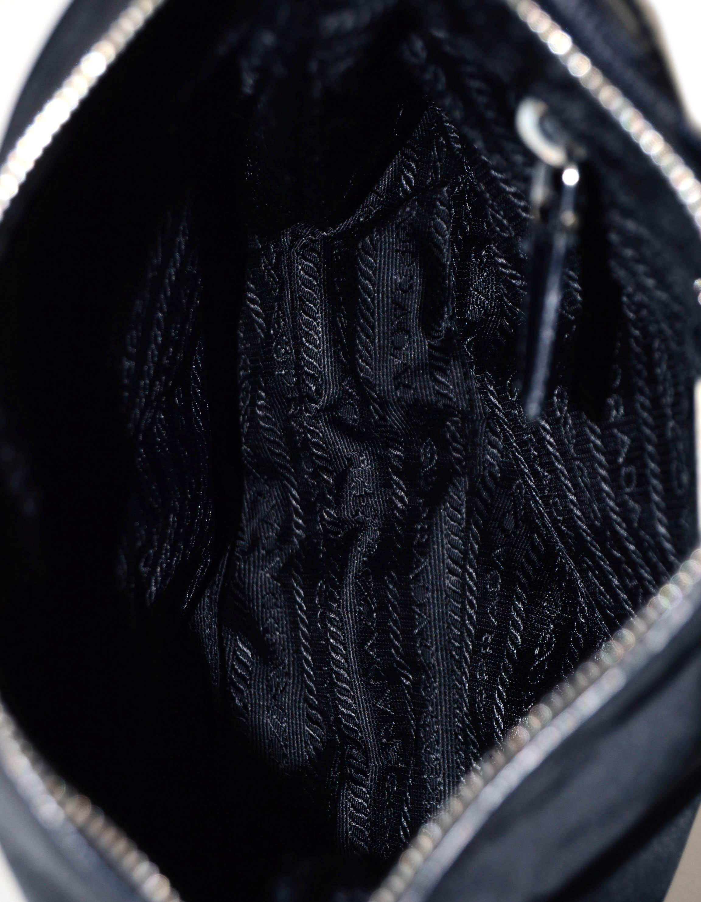 Prada Black Nylon Messenger Bag w/ Leather Trim 2