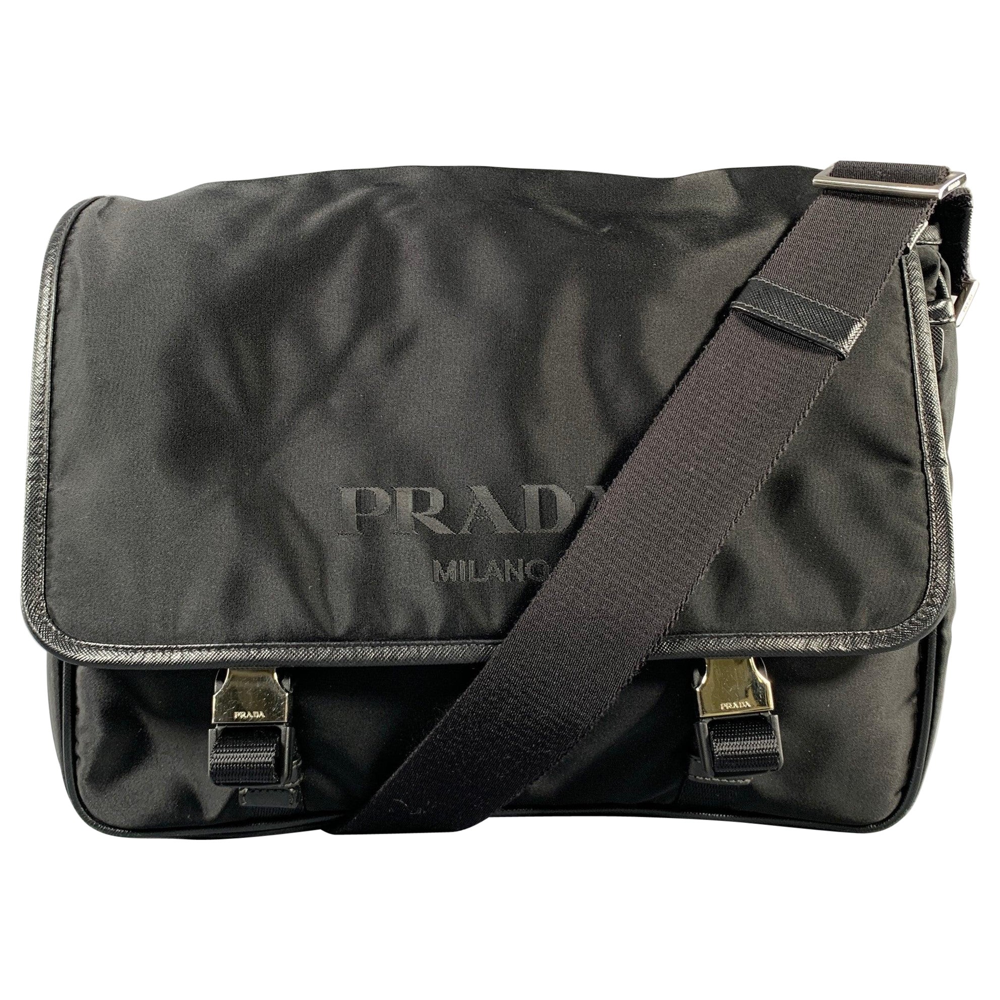 PRADA Black Nylon Messenger Bags