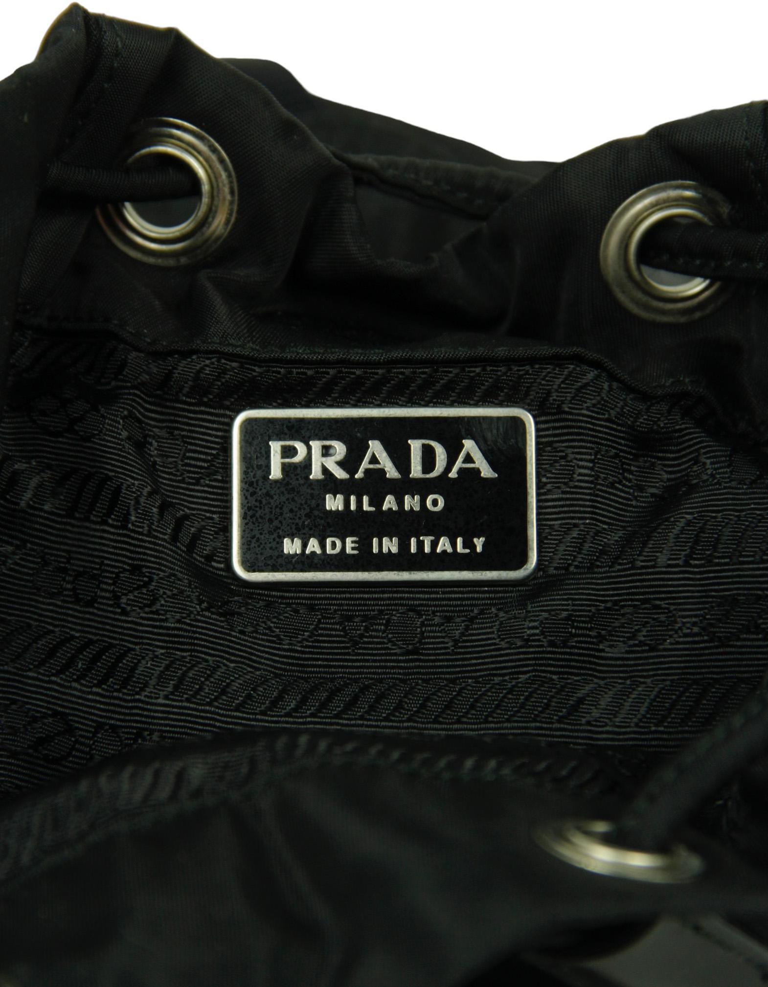 Prada Black Nylon Mini Backpack Bag w/ Front Pocket 4
