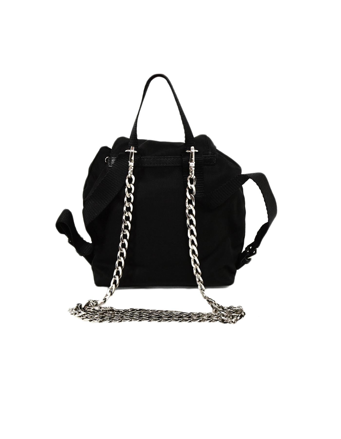 prada black mini chain bag