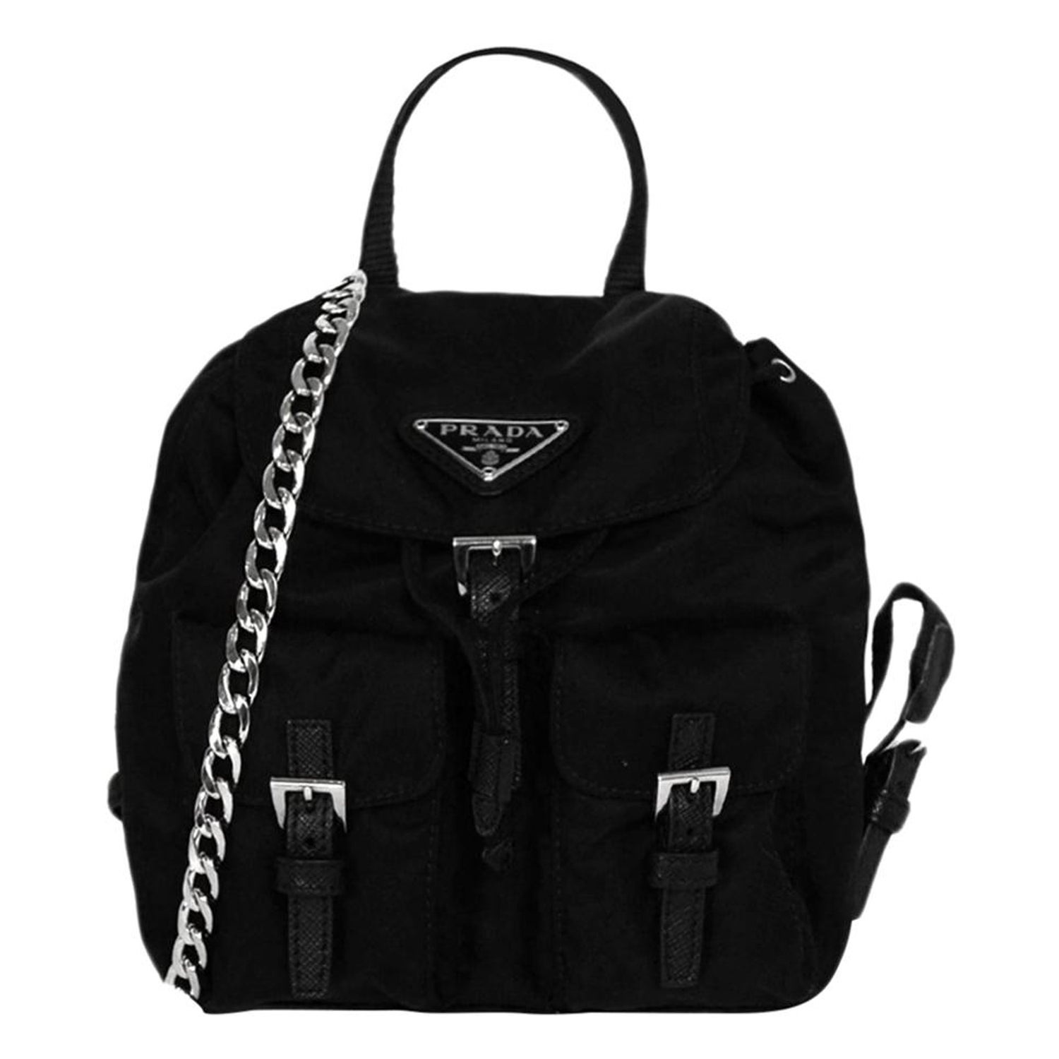 Prada Black Nylon Mini Double Buckle Backpack Crossbody Bag 1BH029 For Sale  at 1stDibs | prada mini backpack, prada nylon mini backpack, prada mini  backpack crossbody