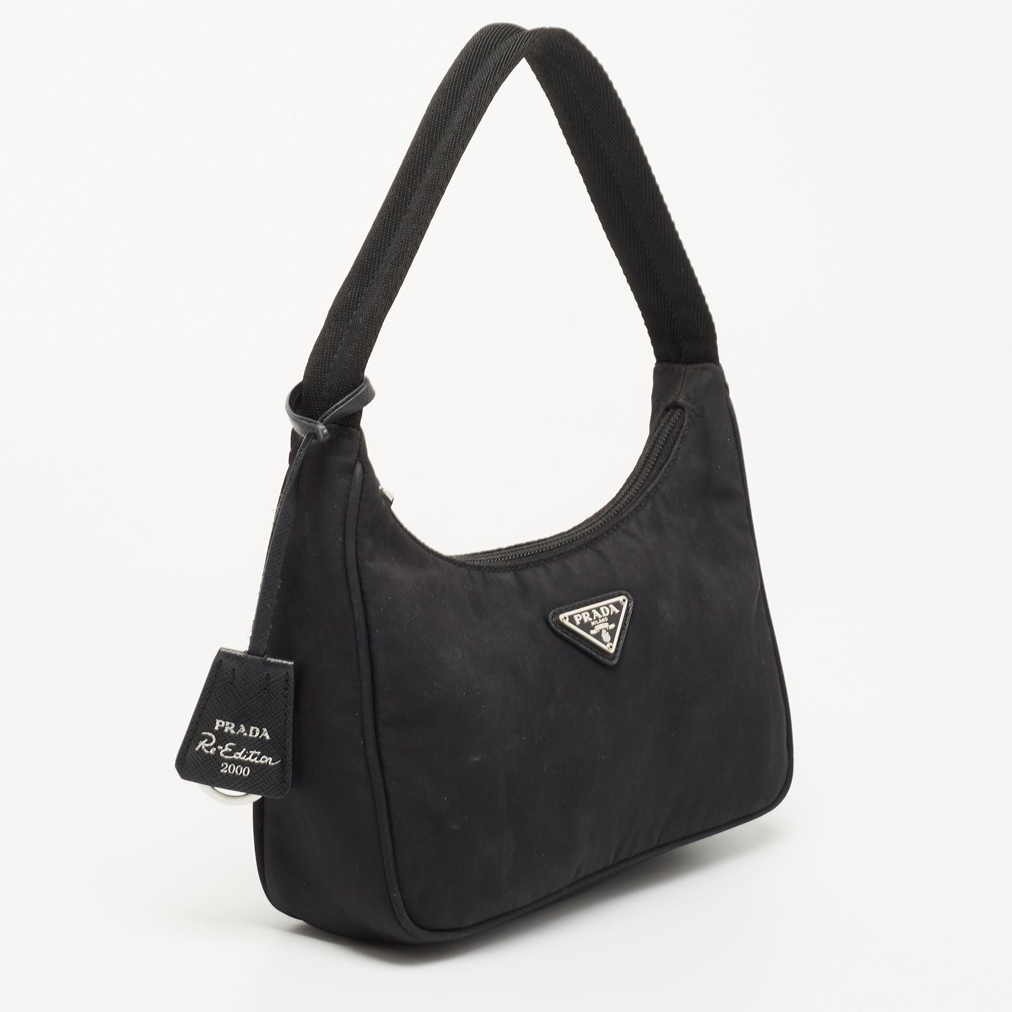 Women's Prada Black Nylon Mini Re-Edition 2000 Shoulder Bag