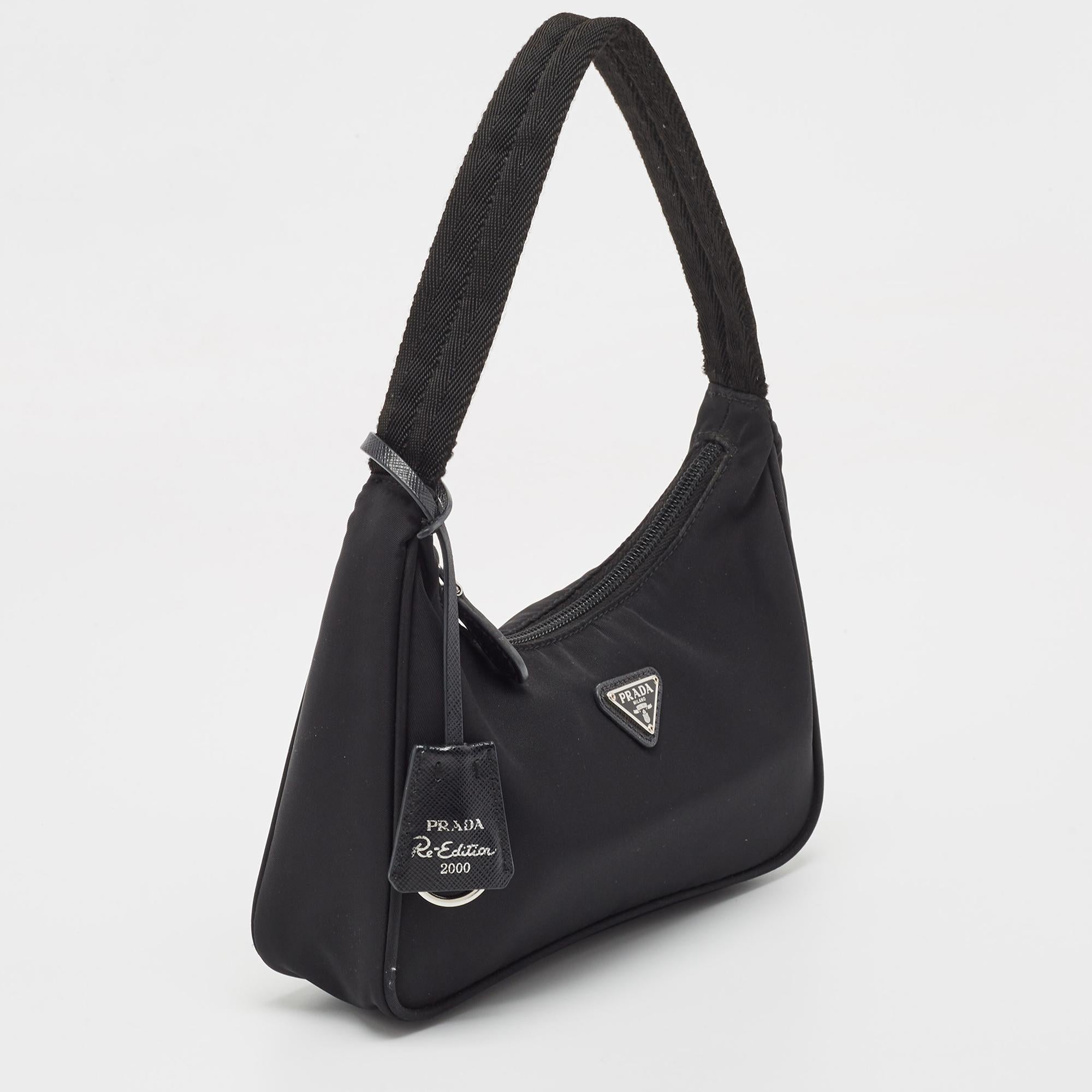 Women's Prada Black Nylon Mini Re-Edition 2000 Shoulder Bag