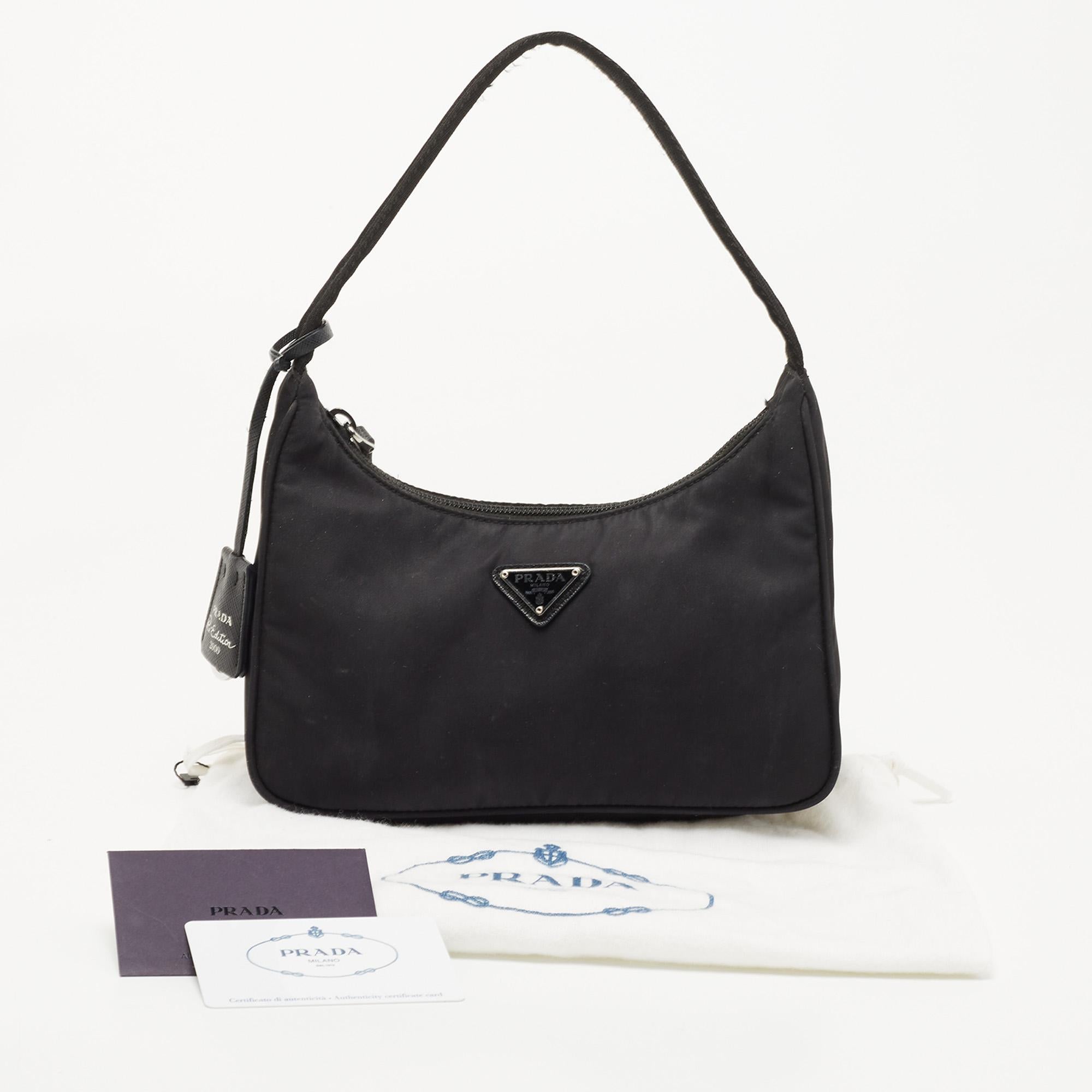 Prada Black Nylon Mini Re-Edition 2000 Shoulder Bag 4