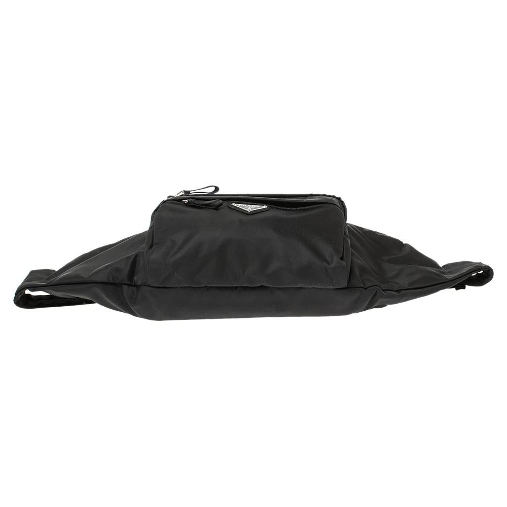 Prada Black Nylon Montagna Belt Bag 1