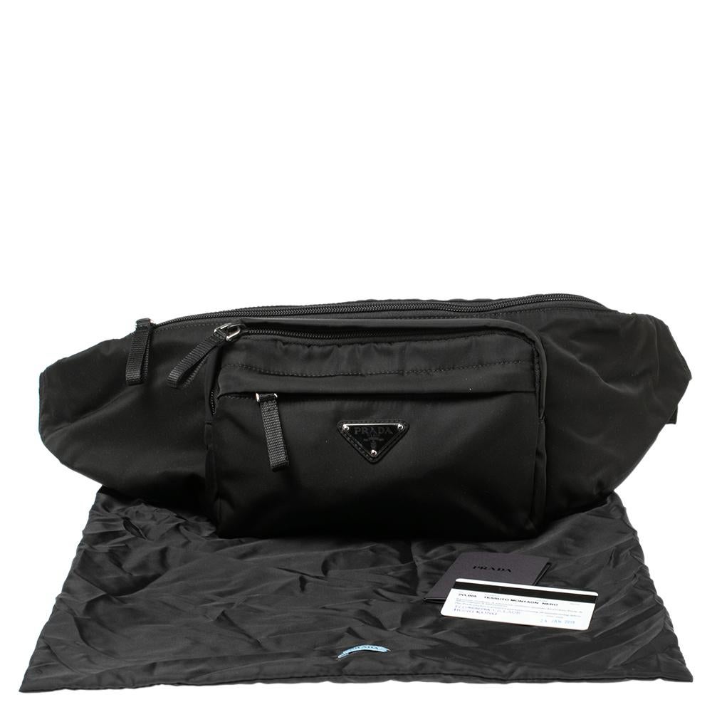 Prada Black Nylon Montagna Belt Bag 2