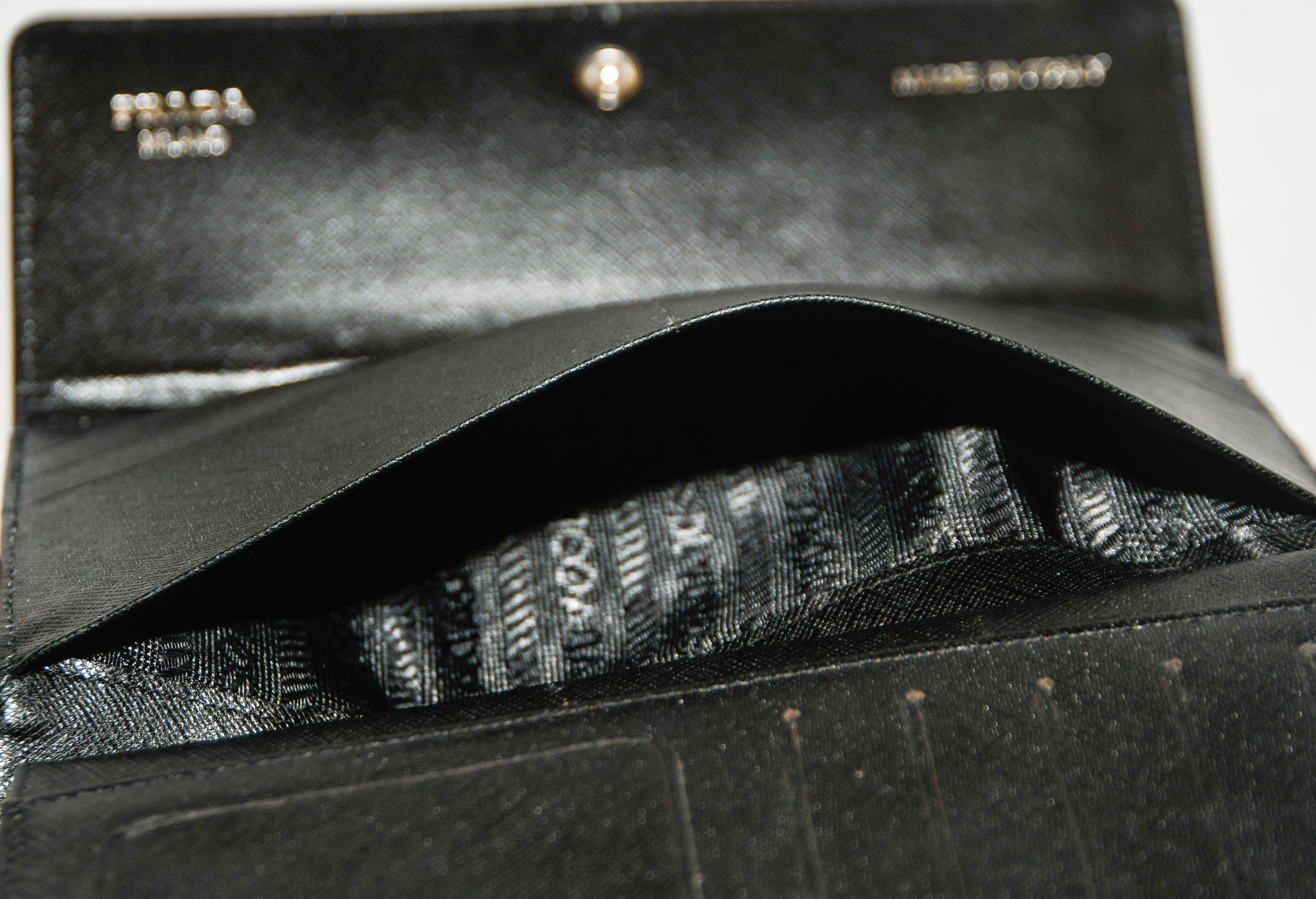 Women's Prada Black Nylon Multi Slots Wallet 