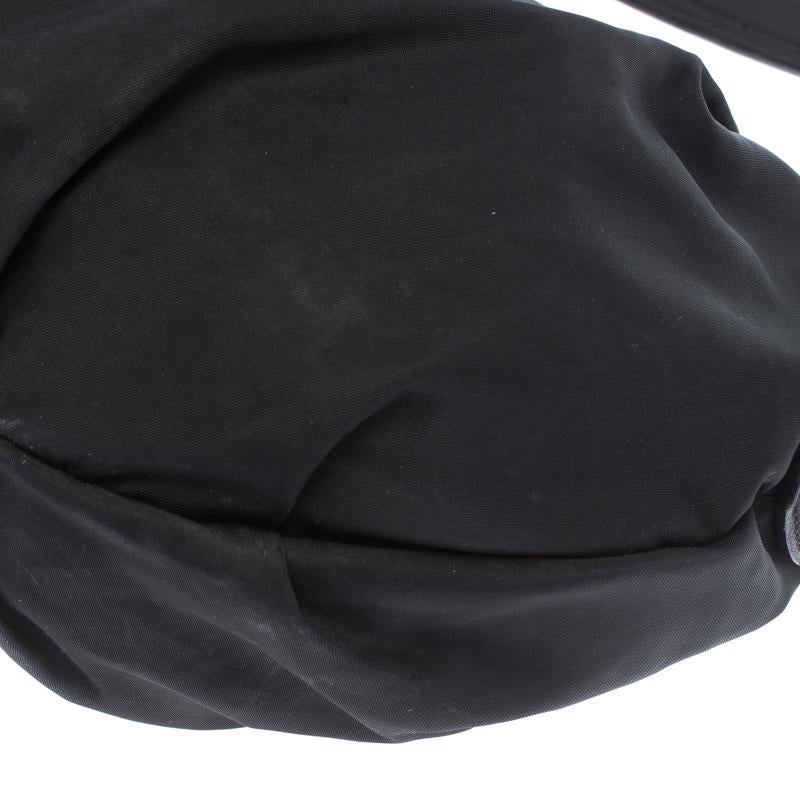 Prada Black Nylon Pleated Shoulder Bag 1