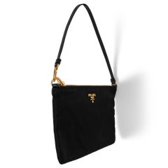 PRADA black nylon POCHETTE Shoulder Bag 1NH545