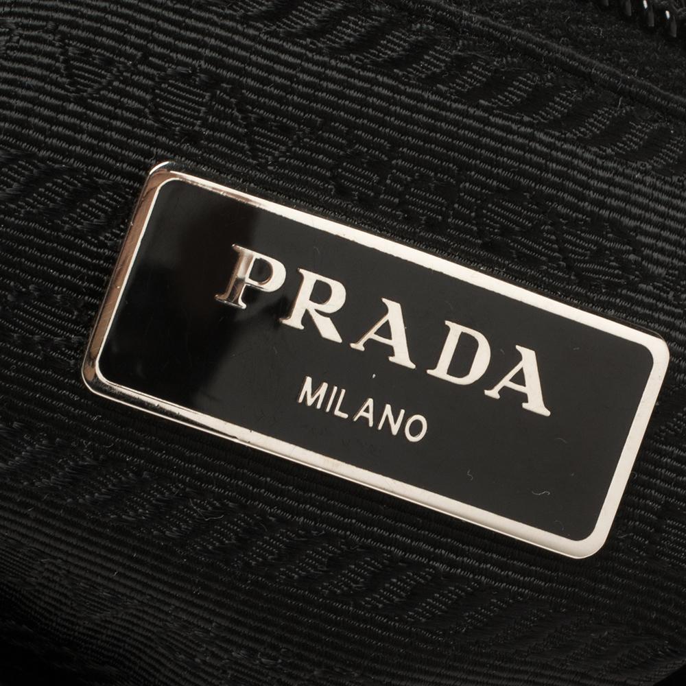 Prada Schwarz Nylon Tasche Klappe Messenger Bag 6