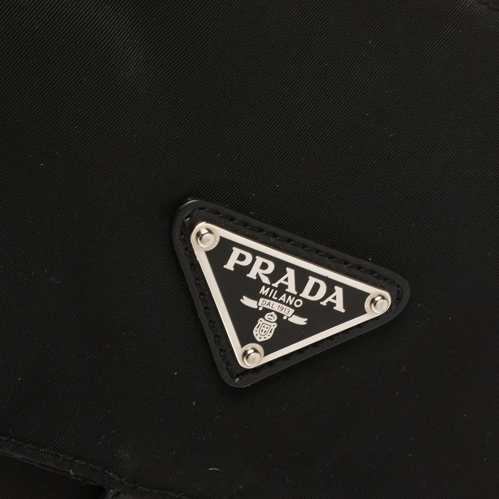 Prada Schwarz Nylon Tasche Klappe Messenger Bag 4