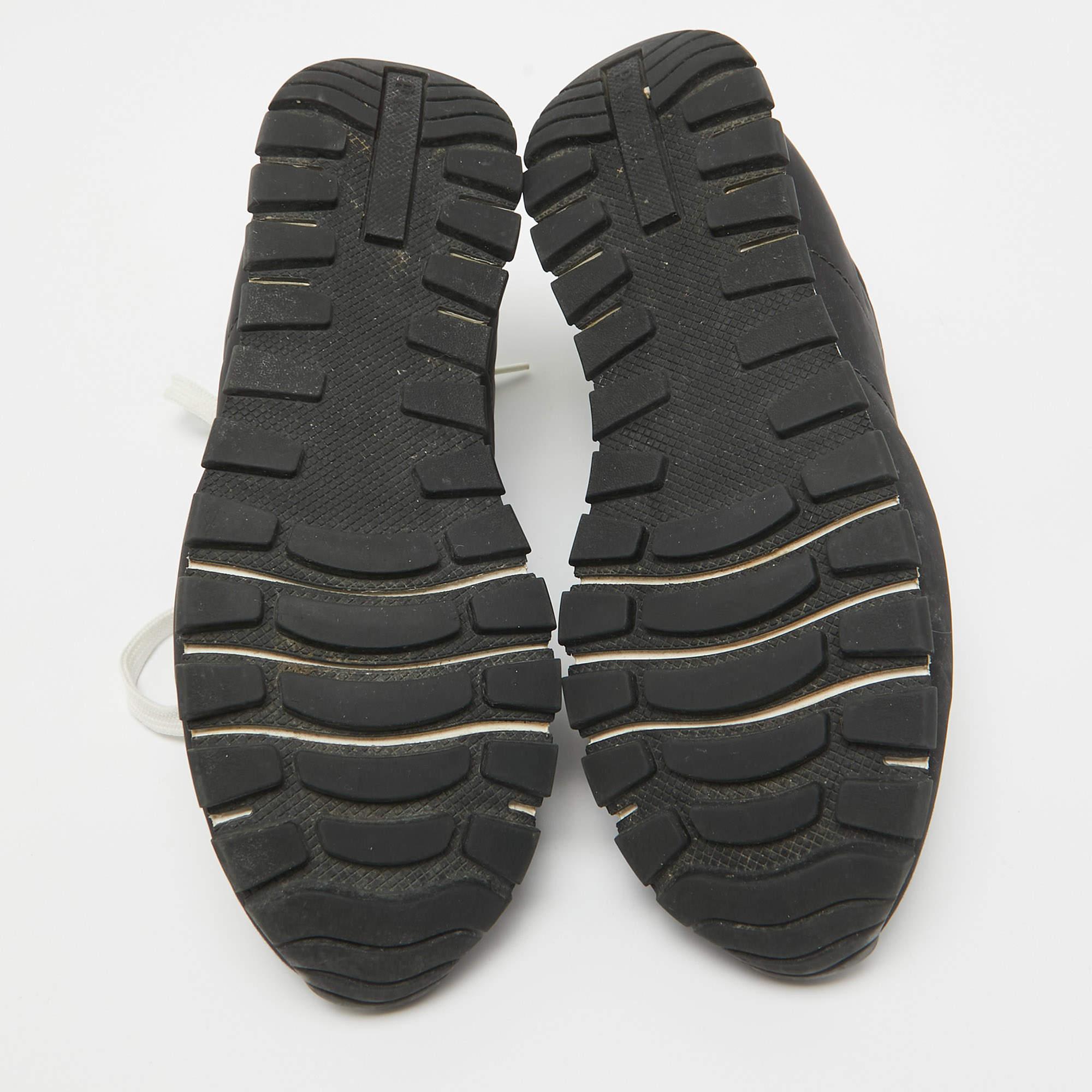 Prada Black Nylon Prax 01 Lace Up Sneakers Size 38.5 2