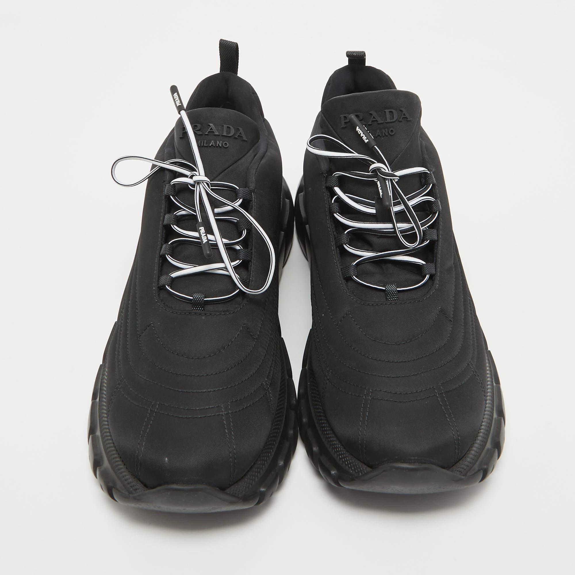 Women's Prada Black Nylon Prax Low Top Sneakers Size 40