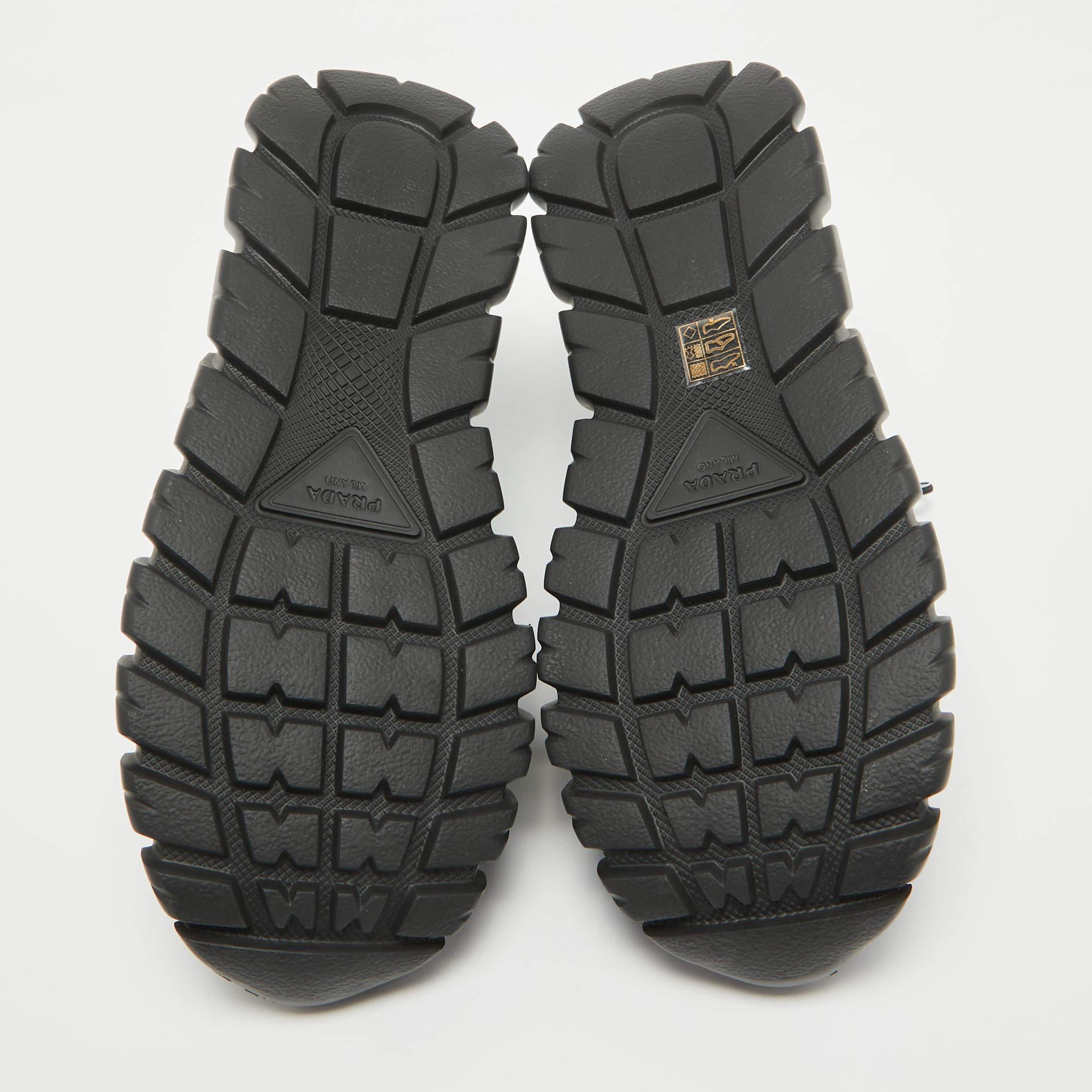 Prada Black Nylon Prax Low Top Sneakers Size 40 2