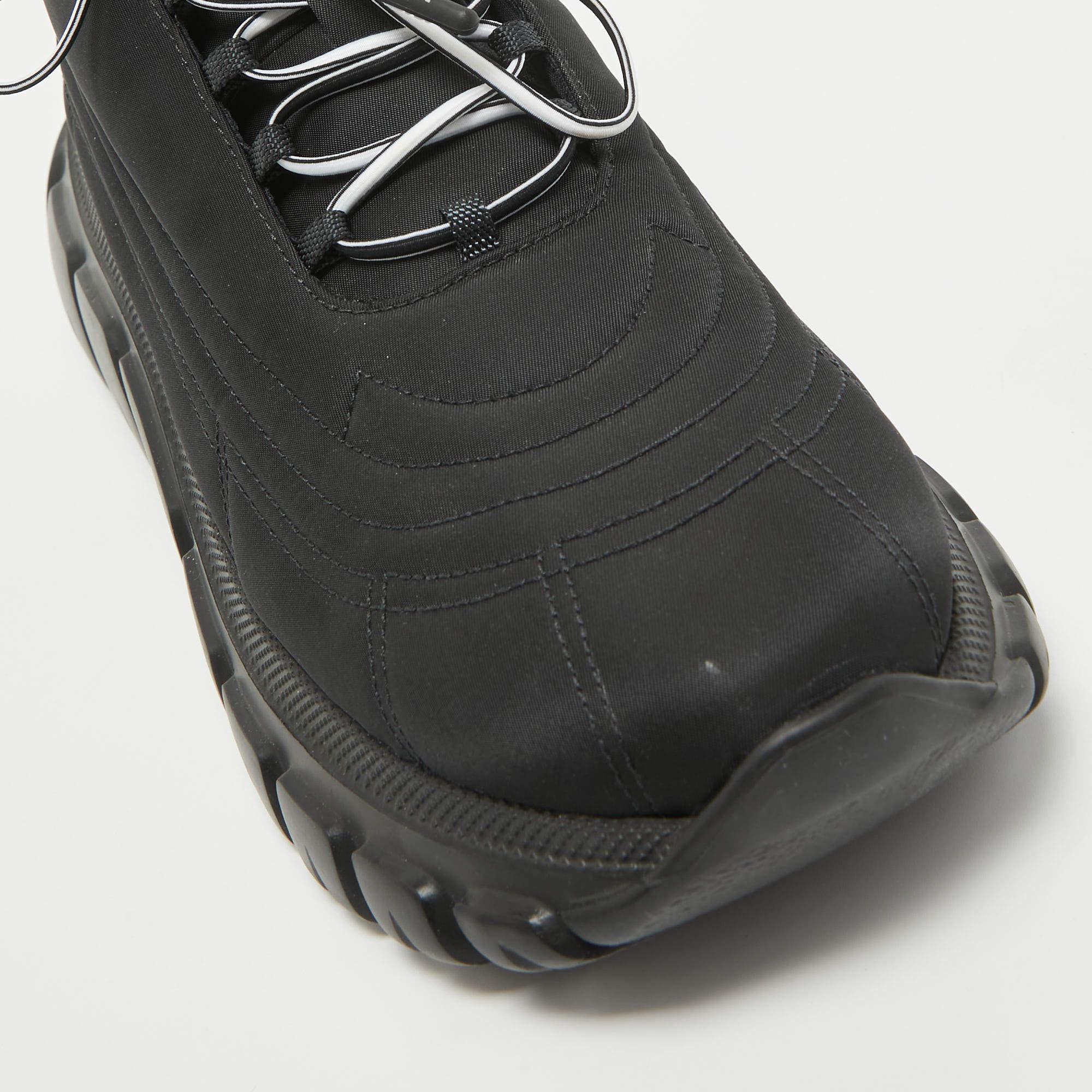 Prada Black Nylon Prax Low Top Sneakers Size 40 3