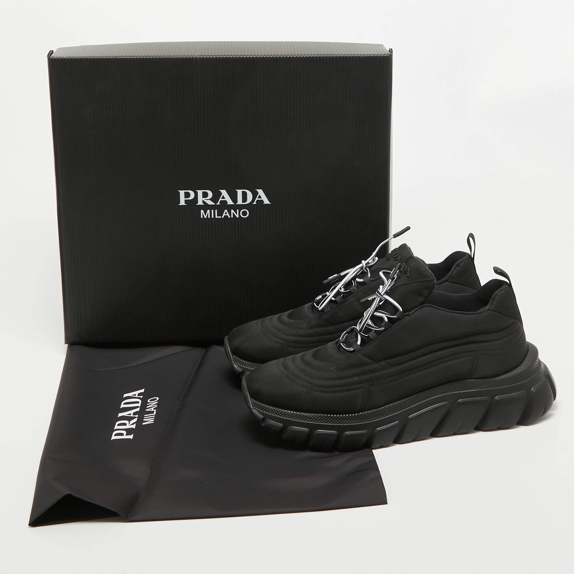 Prada Black Nylon Prax Low Top Sneakers Size 40 5