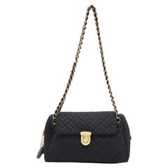 Prada Black Nylon Push Lock Shoulder Bag