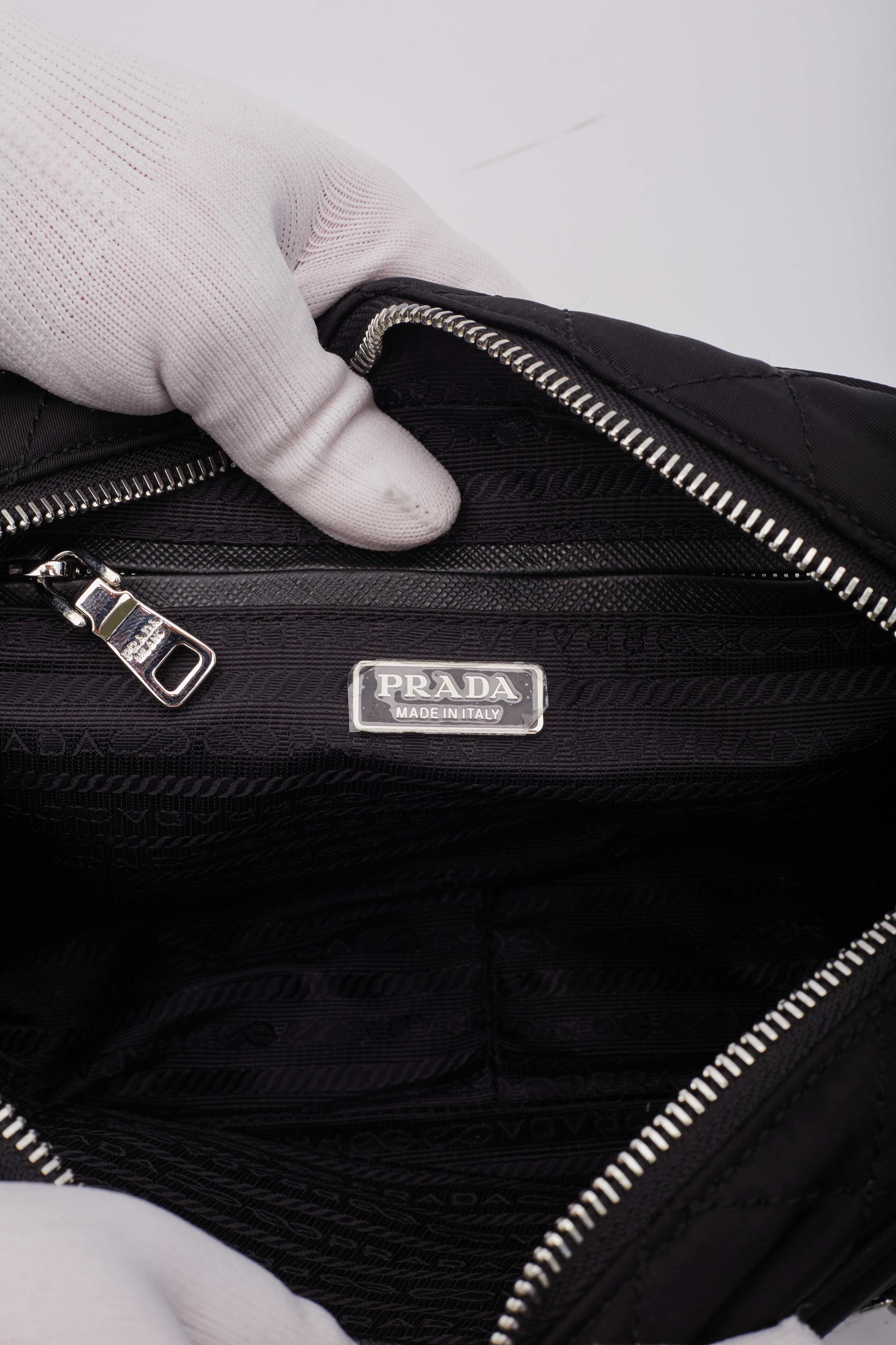 Prada Black Nylon Quilted Bandoliera Shoulder Bag 6