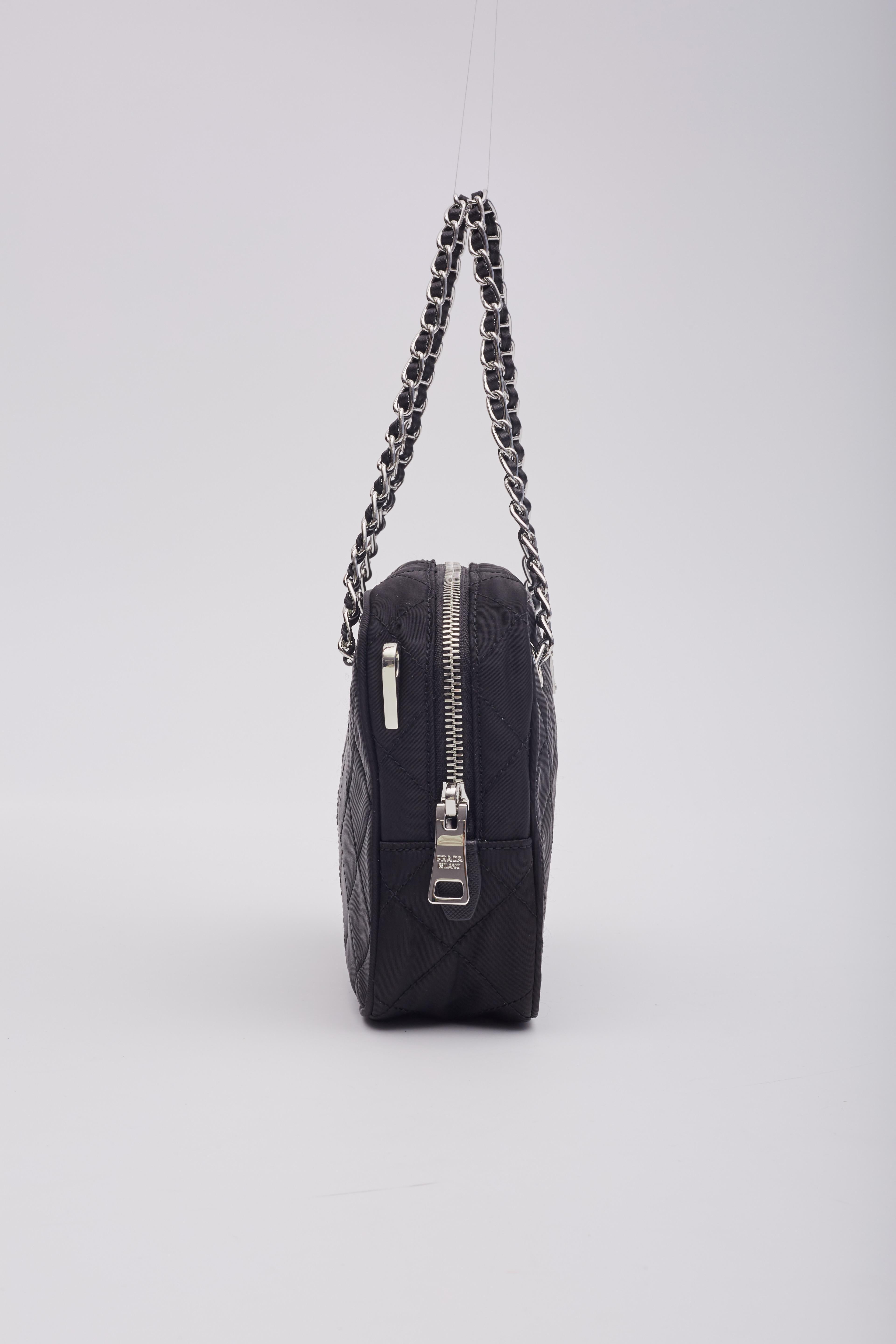Prada Black Nylon Quilted Bandoliera Shoulder Bag 1