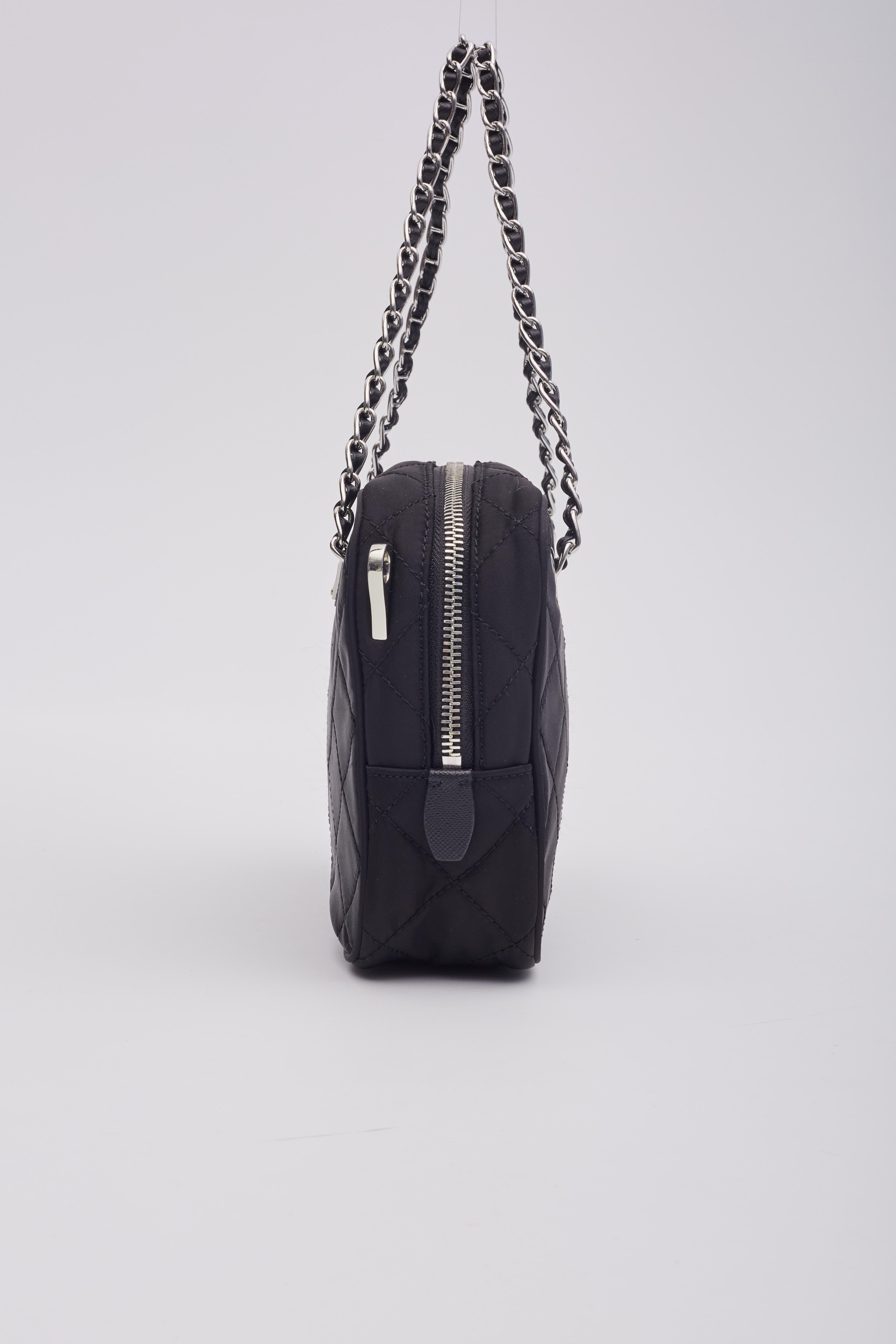 Prada Black Nylon Quilted Bandoliera Shoulder Bag 2