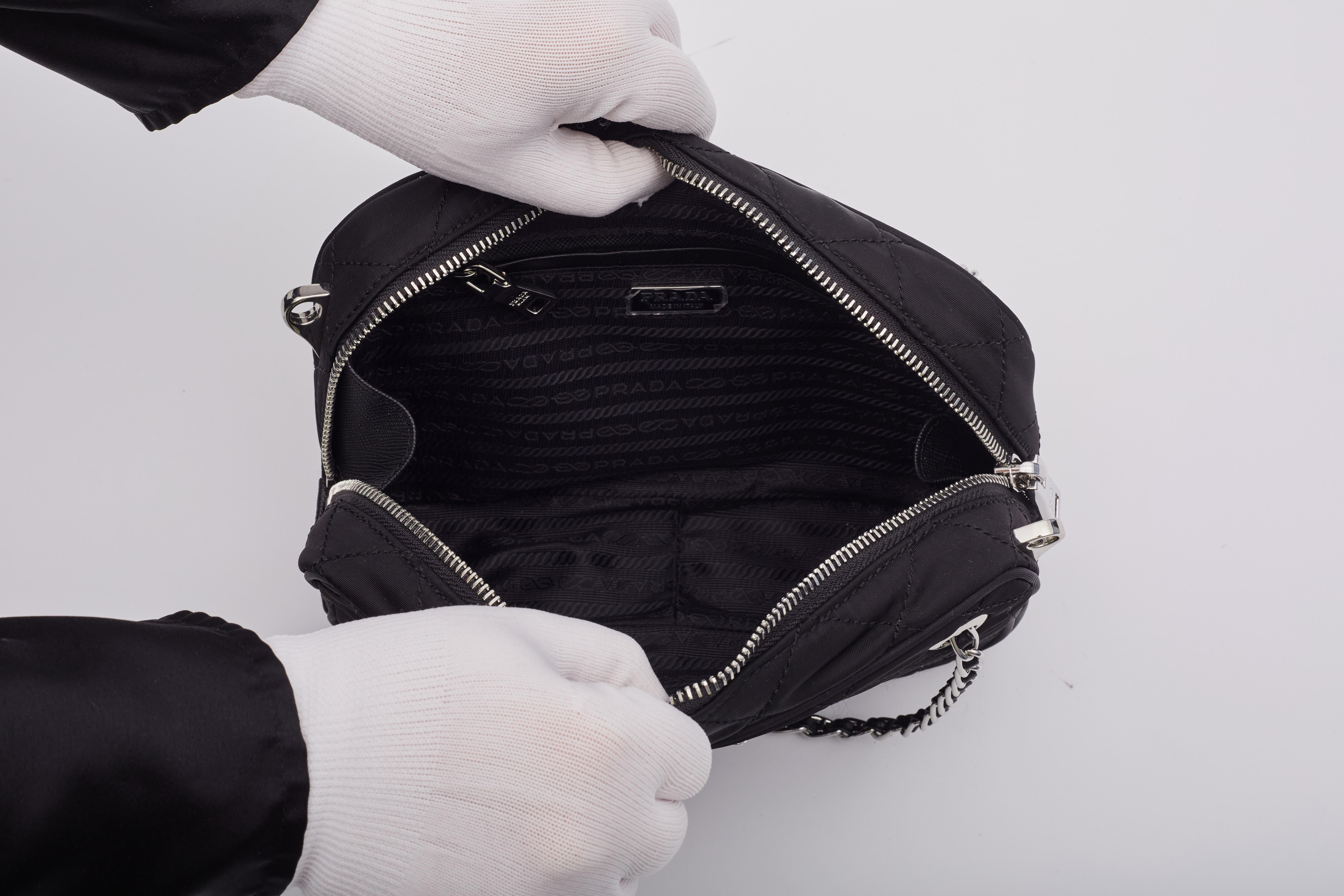 Prada Black Nylon Quilted Bandoliera Shoulder Bag 5
