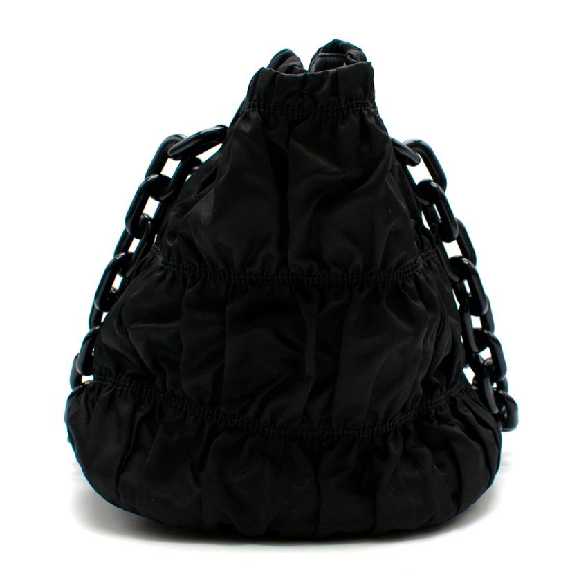 black nylon quilted tote bag