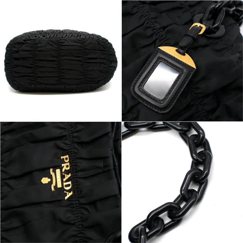 Prada Black Nylon Quilted Tote Shoulder Bag 48cm 1
