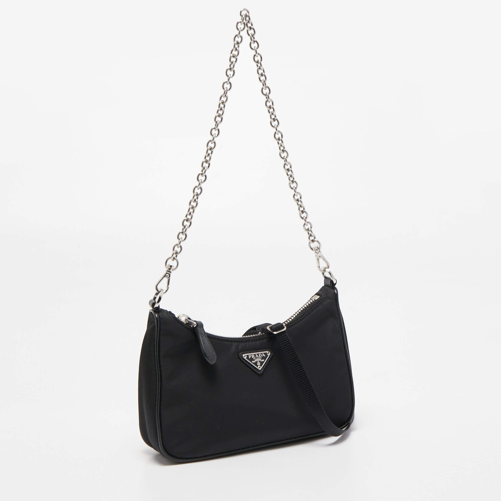 Women's Prada Black Nylon Re-Nylon Crossbody Bag