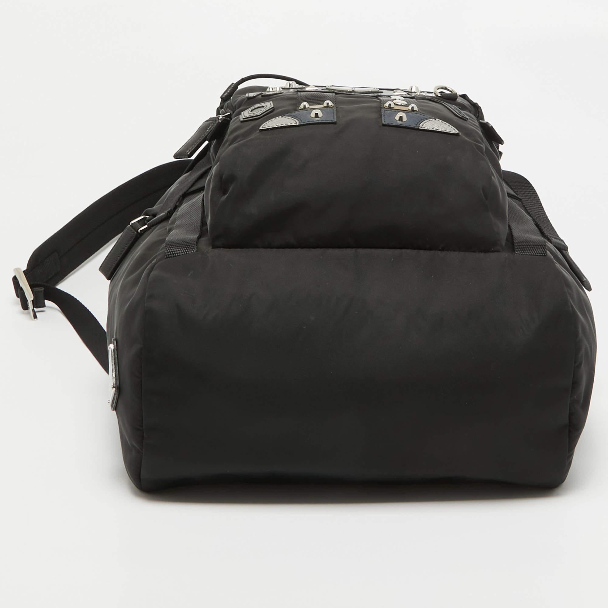 Prada Drawstring Backpack Prada Black Nylon Robot Drawstring Backpack For Sale at 1stDibs