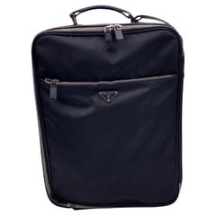 Prada Black Nylon Rolling Suitcase Trolley Luggage Travel Bag