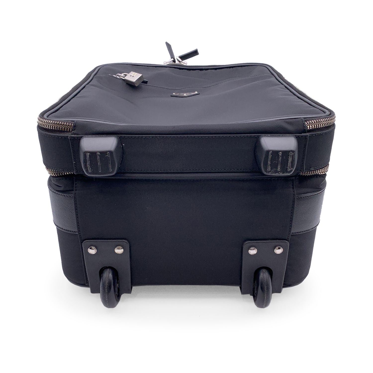 Prada Black Nylon Rolling Suitcase Wheeled Travel Bag Trolley 2