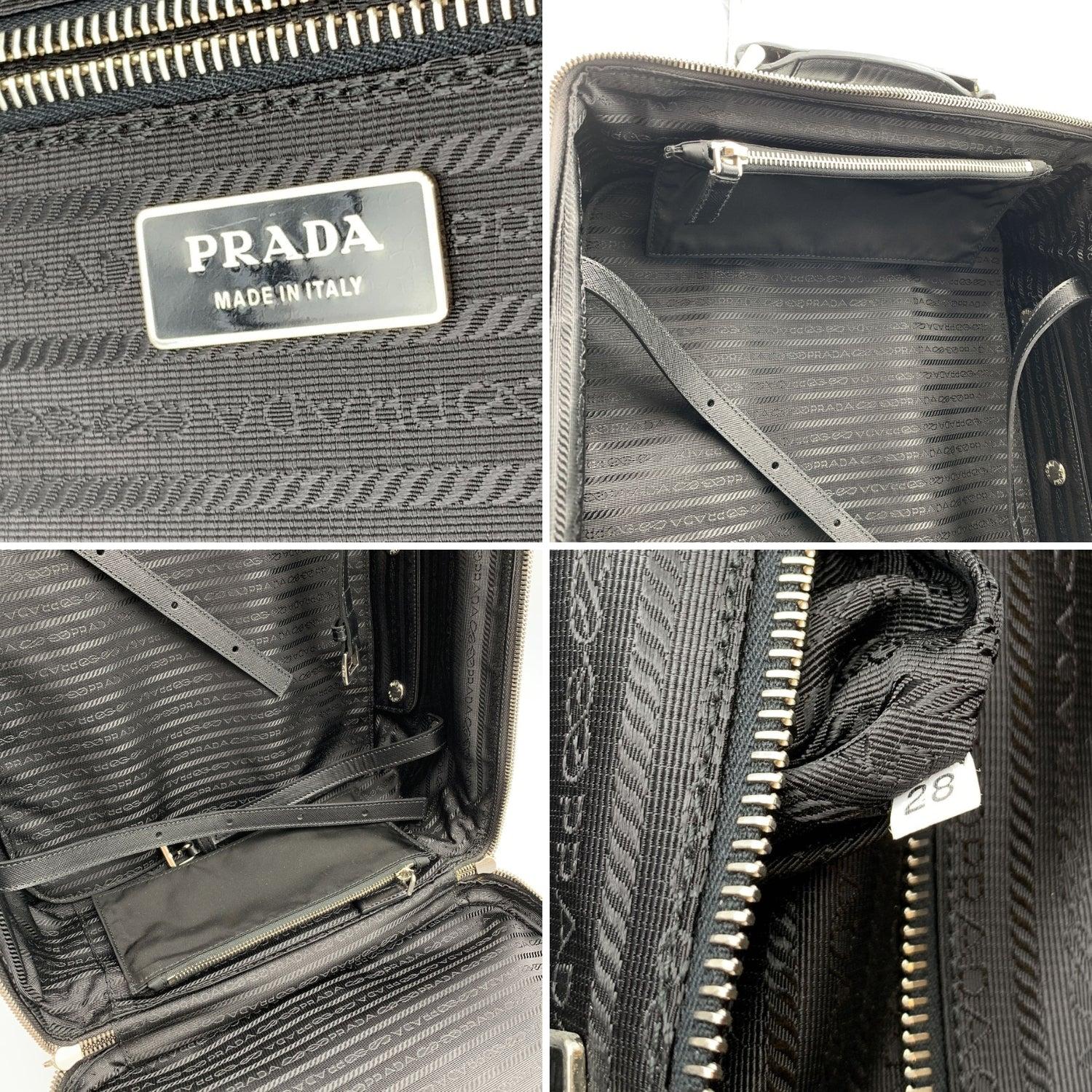 Prada Black Nylon Rolling Suitcase Wheeled Travel Bag Trolley 3