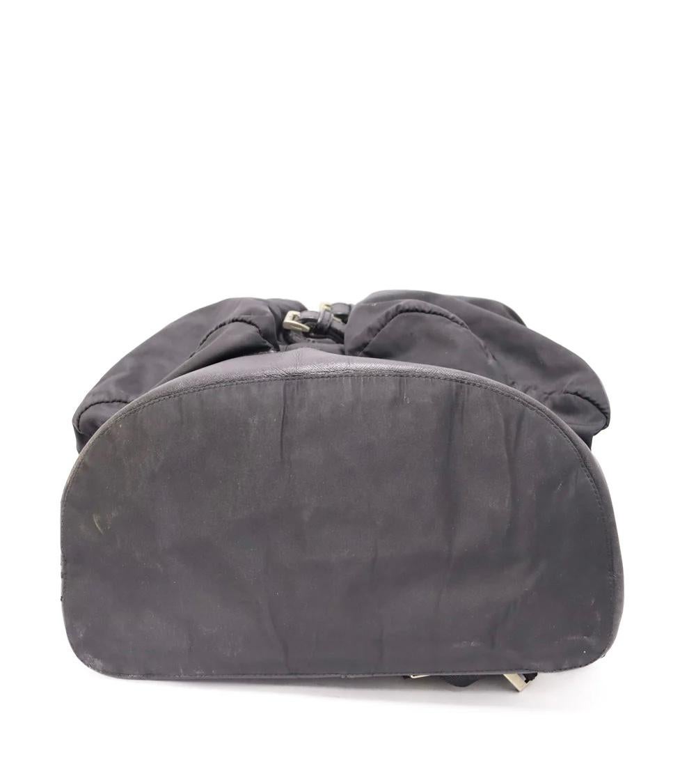 Prada Black Nylon Rucksack Backpack In Fair Condition For Sale In Amman, JO