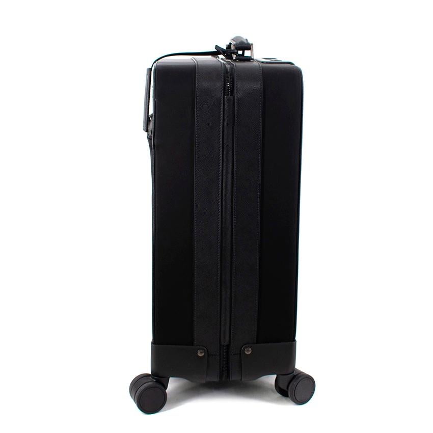 Prada Black Nylon & Saffiano Carry-On Trolley Suitcase 1