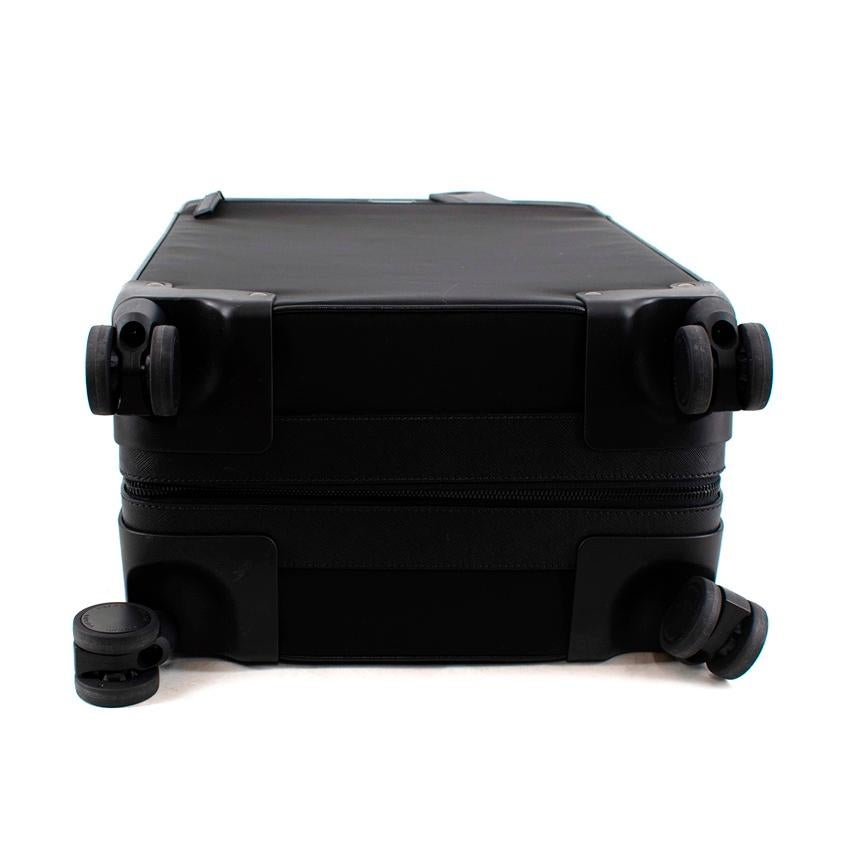 Prada Black Nylon & Saffiano Carry-On Trolley Suitcase 2