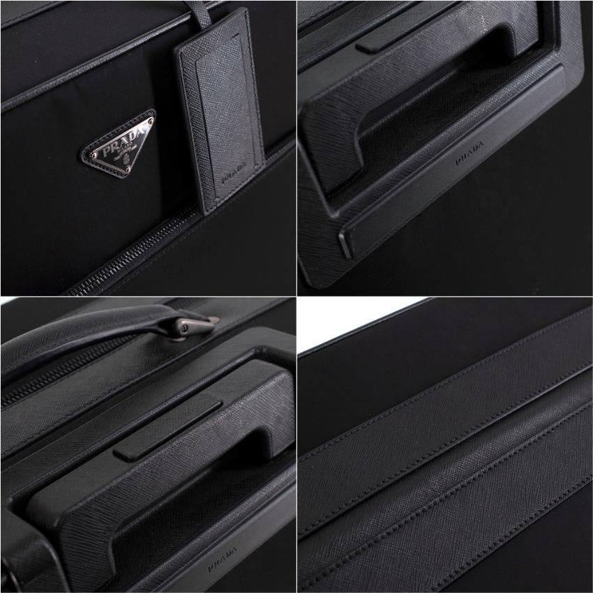 Prada Black Nylon & Saffiano Carry-On Trolley Suitcase 4