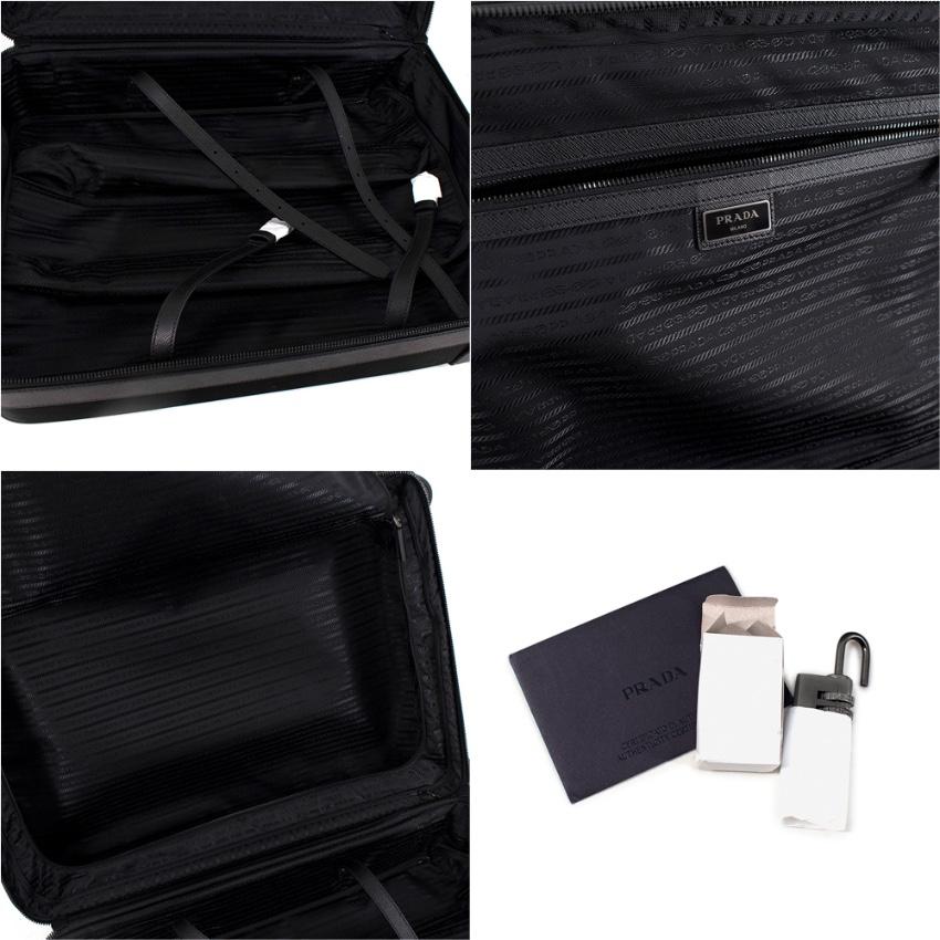 Prada Black Nylon & Saffiano Carry-On Trolley Suitcase 5