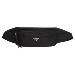 Prada Black Nylon & Saffiano Leather Belt Bag 