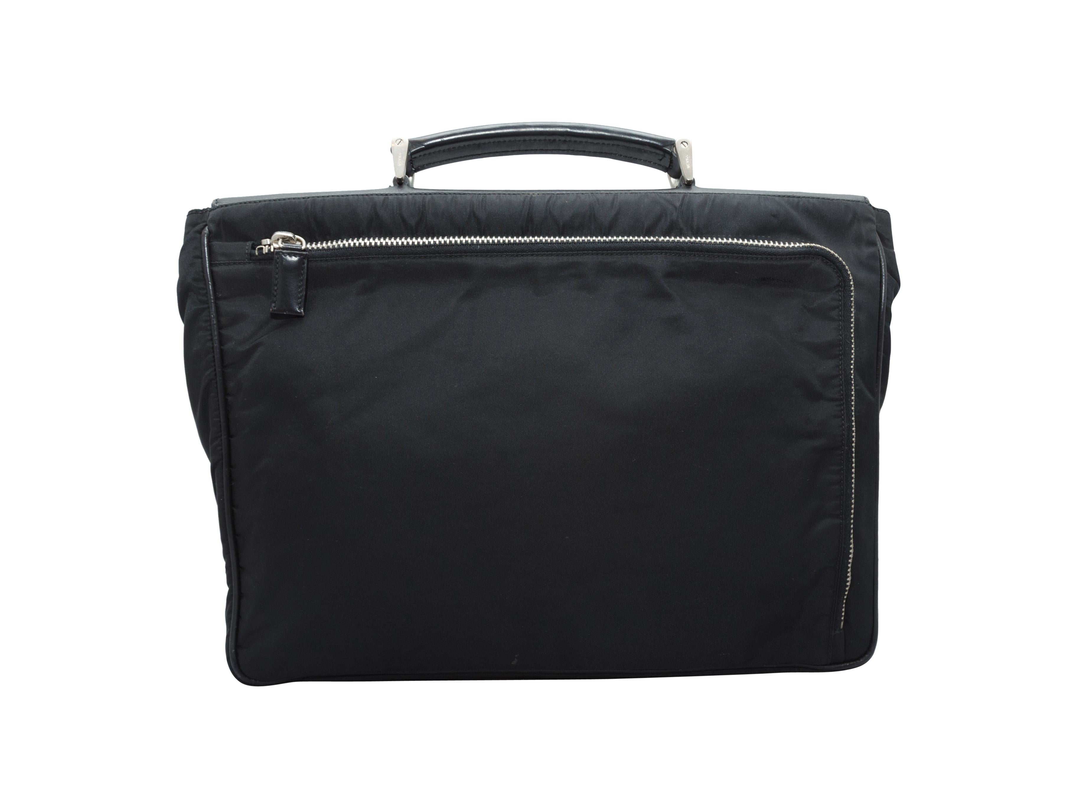 Prada Black Nylon & Saffiano Leather Briefcase In Good Condition In New York, NY