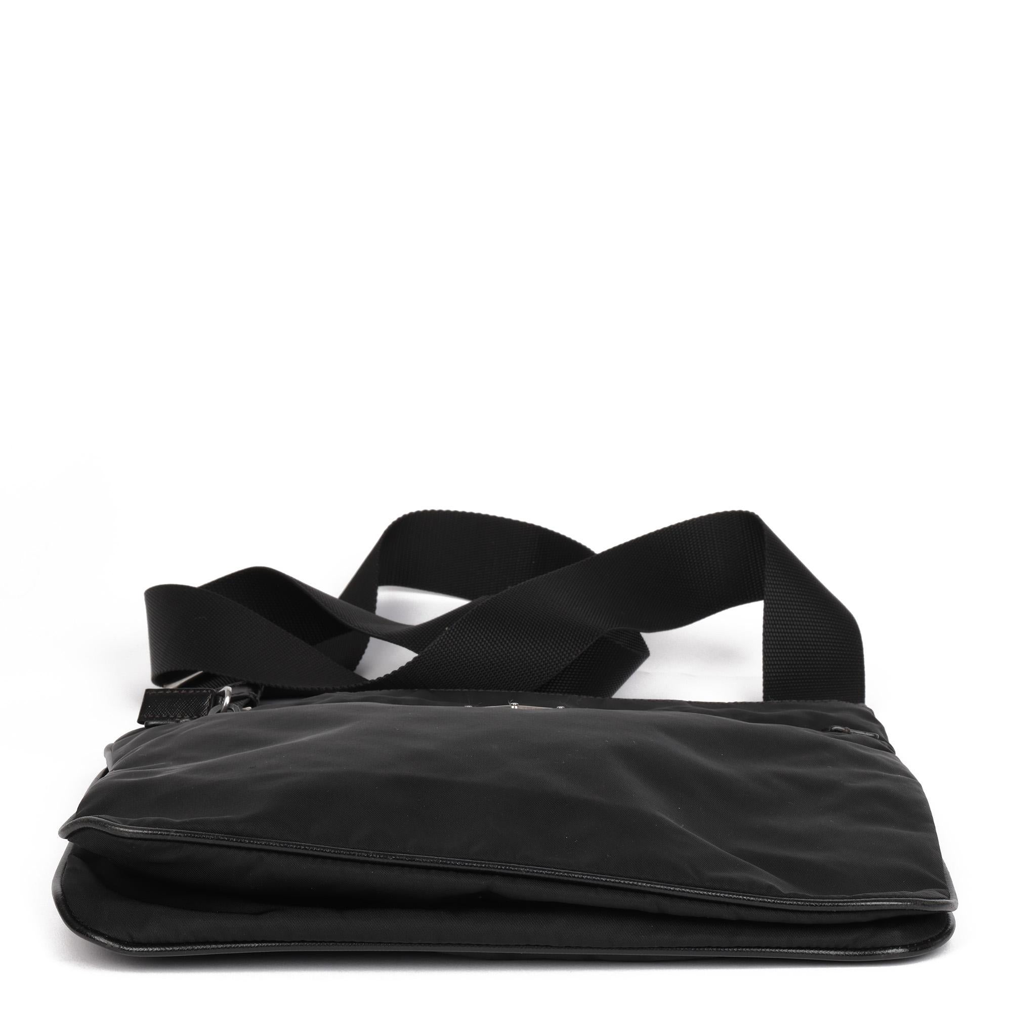 Prada Black Nylon & Saffiano Leather Crossbody Bag  5
