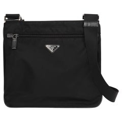Prada Black Nylon & Saffiano Leather Crossbody Bag 