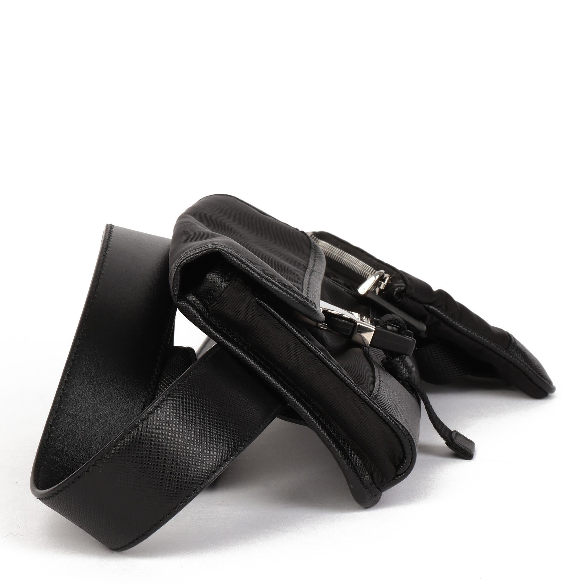 Prada Black Nylon & Saffiano Leather Pocket Belt Bag 3