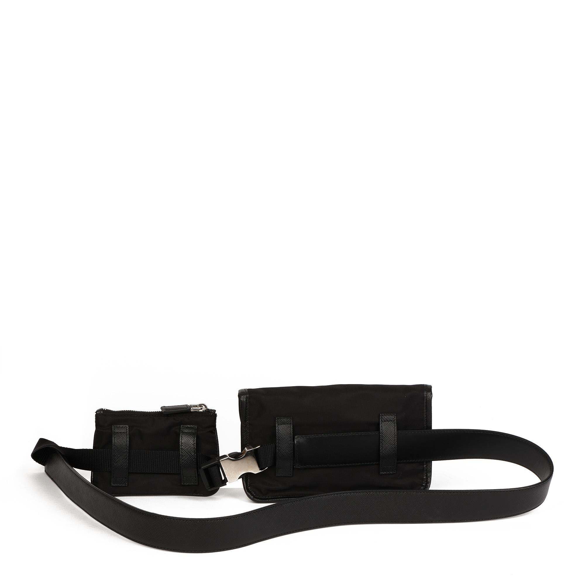 Prada Black Nylon & Saffiano Leather Pocket Belt Bag 5