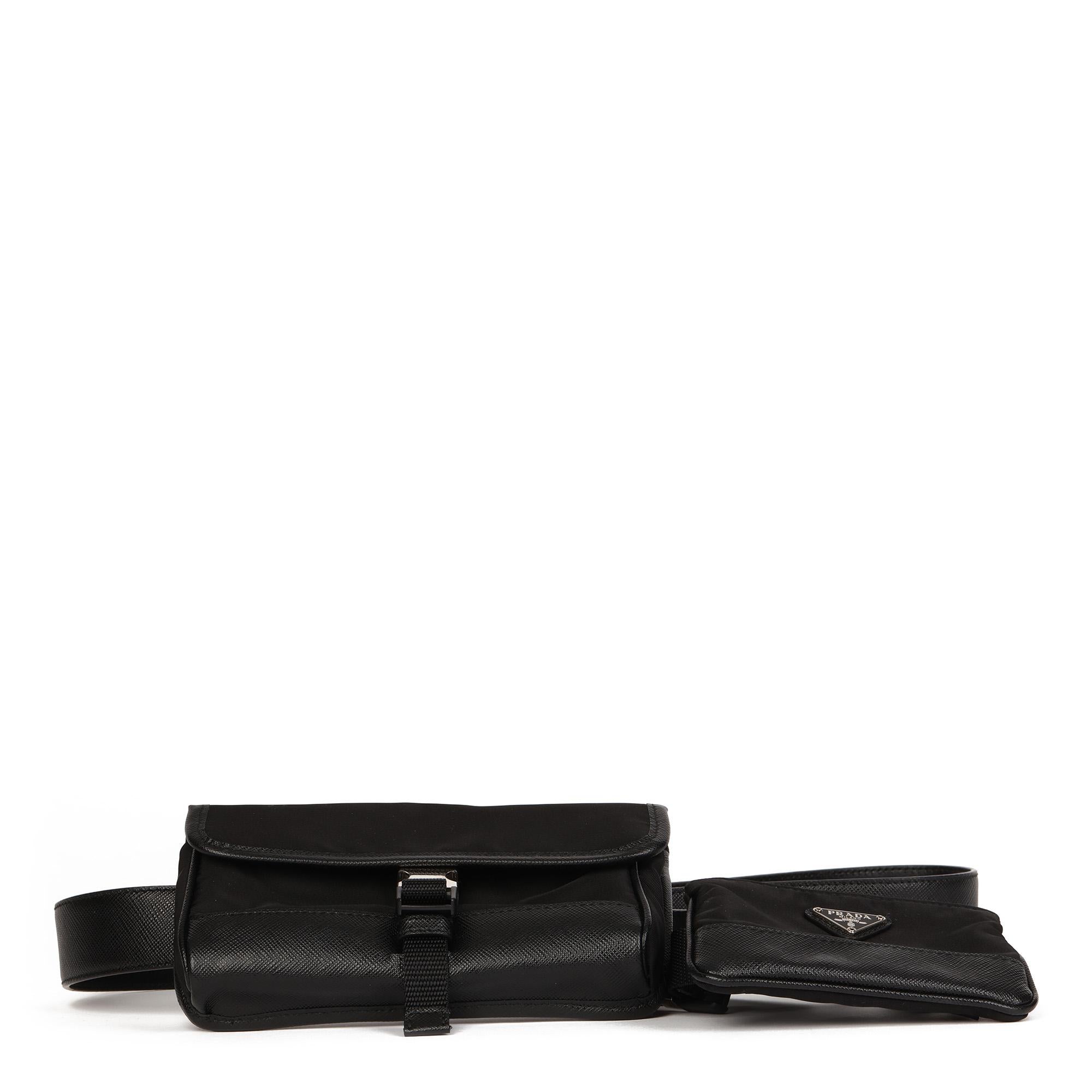 PRADA
Black Nylon & Saffiano Leather Pocket Belt Bag

Age (Circa): 2010
Accompanied By: Tag, Key Ring
Authenticity Details: Serial Tag (Made in Italy)
Gender: Unisex
Type: Belt Bag

Colour: Black
Hardware: Silver
Material(s): Nylon, Saffiano