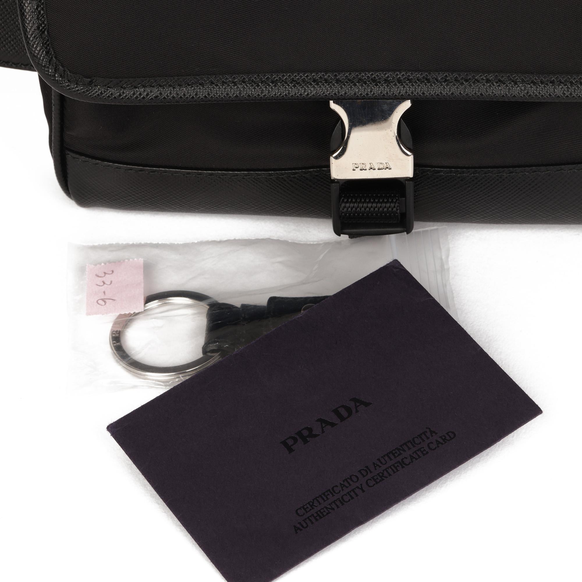 Women's Prada Black Nylon & Saffiano Leather Pocket Belt Bag