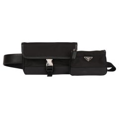 Used Prada Black Nylon & Saffiano Leather Pocket Belt Bag
