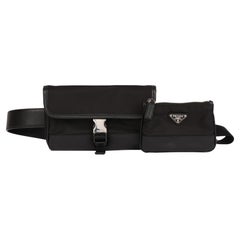 Prada Black Nylon & Saffiano Leather Pocket Belt Bag