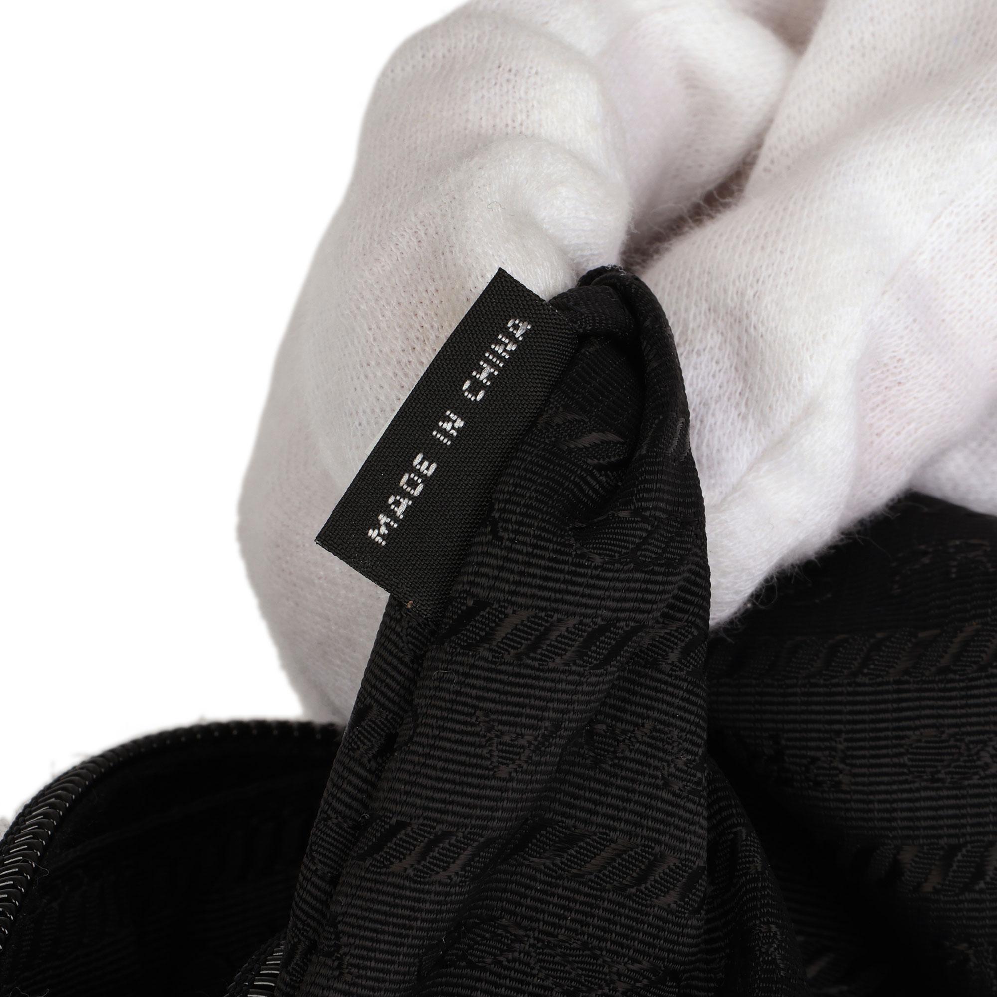 Women's Prada Black Nylon & Saffiano Leather Pouch 